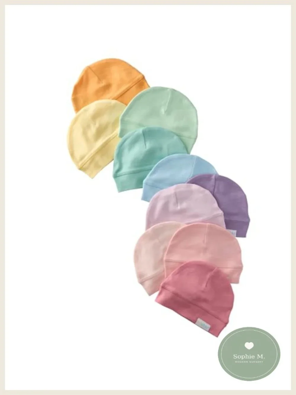 Organic Cotton Baby Beanie Hats 10-Pack Newborn Infant Boys Girls